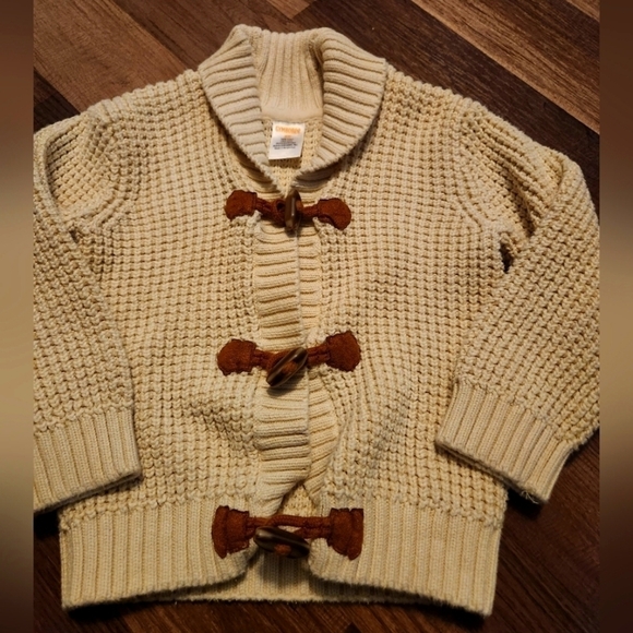 Gymboree Cream and Brown Button Sweater size 2T Vintage - Picture 1 of 3